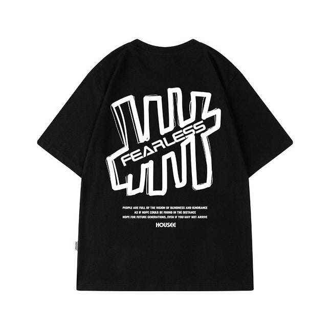 Hong Kong Style Fashion Hip Hop Short Sleeve T-shirt