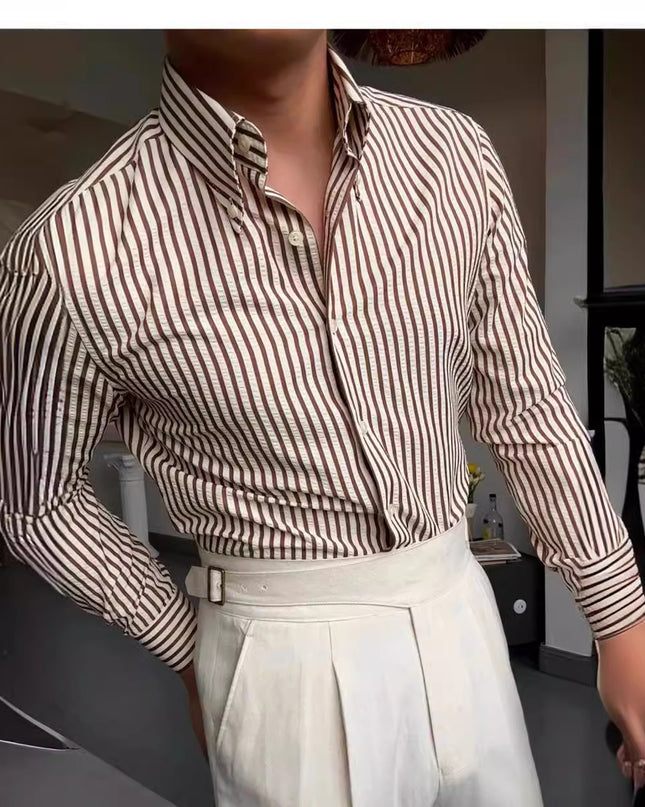 Spring Seersucker Series Shirt Men