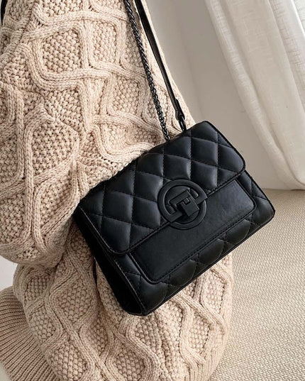 Hong Kong Style Spring Diamond Pattern Chain Bag Women's New