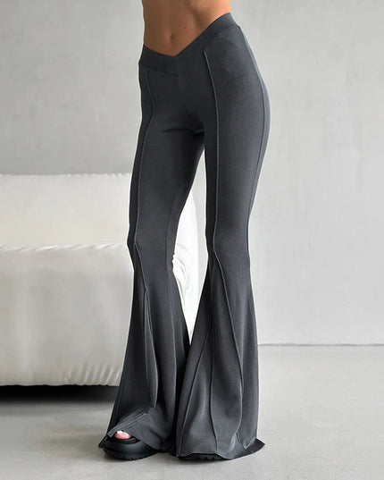 Women's High Waist V-shaped Head Slim Split Stitching Design