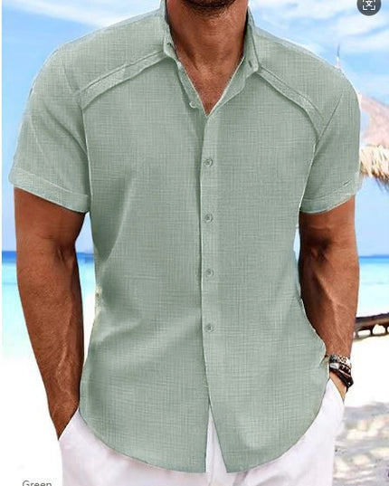 Hawaiian Casual Short Sleeve Solid Color
