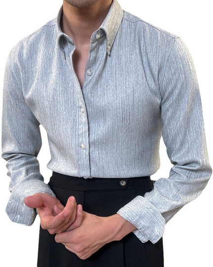 Spring Long Sleeve Shirt Male British Business Dress