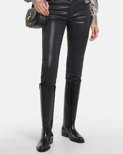Women's Large Size Simple Low Heel High Boots
