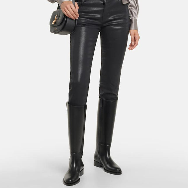 Women's Large Size Simple Low Heel High Boots