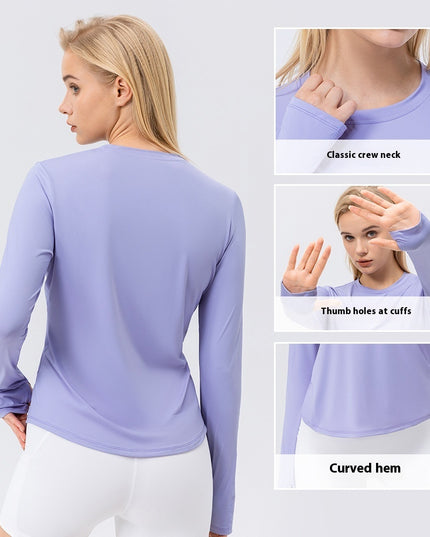 Women's Ice Silk Sun Protection Sports Long Sleeve Running Fitness