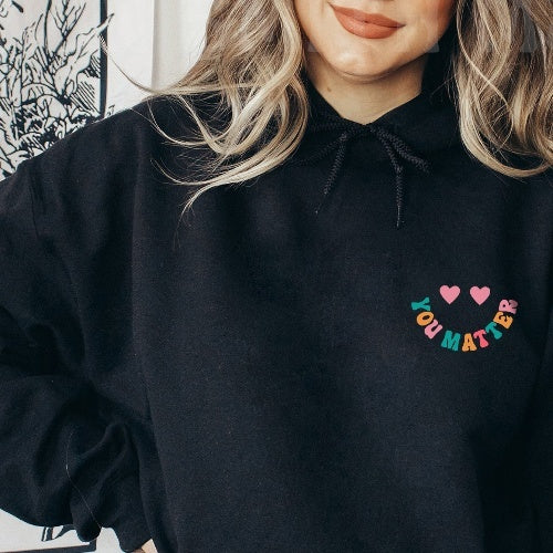 Women's Oversized Hoodie With Text On The Back Of Winter