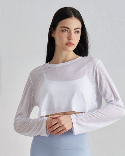 Bunchy Yarn Spring And Summer Loose Midriff Outfit Sports Long Sleeves Outerwear