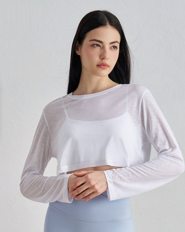 Bunchy Yarn Spring And Summer Loose Midriff Outfit Sports Long Sleeves Outerwear