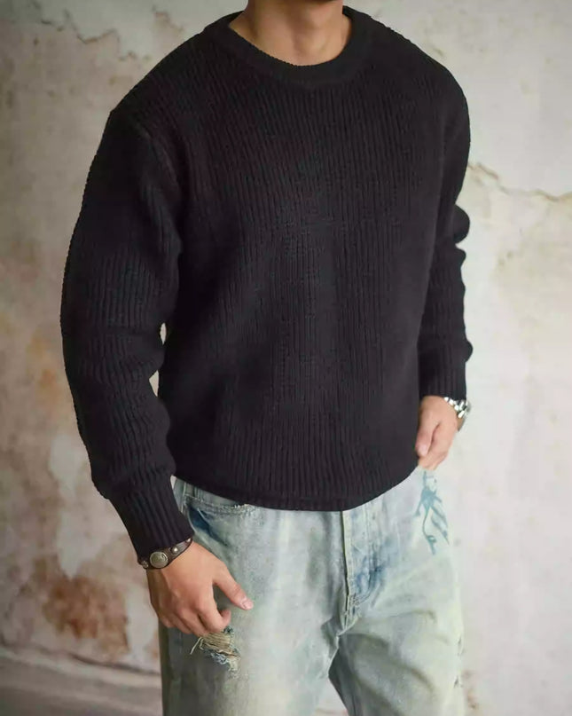 Pullover Crew Neck Sweater Men's Loose