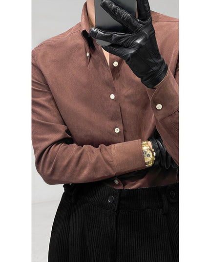 Spring Italian Large Pointed Collar Long-sleeved Shirt For Men