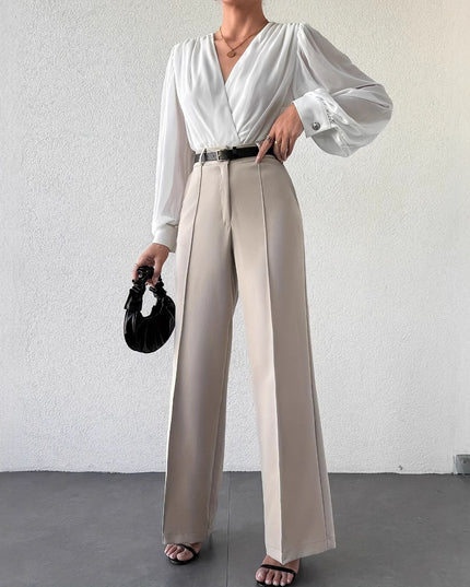 Temperament High Waist Slimming And Straight Casual Trousers