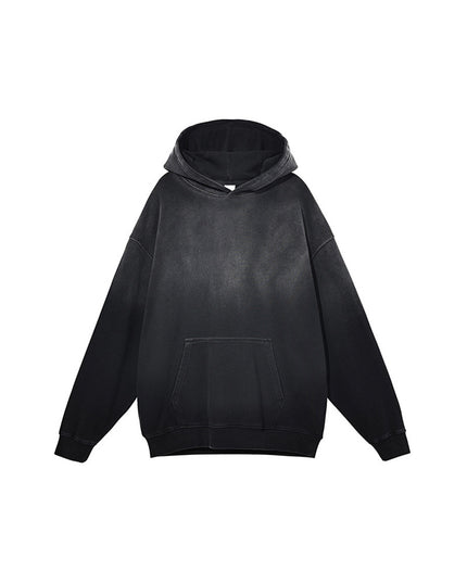 Washed Gradient Worn Hooded Sweater For Men
