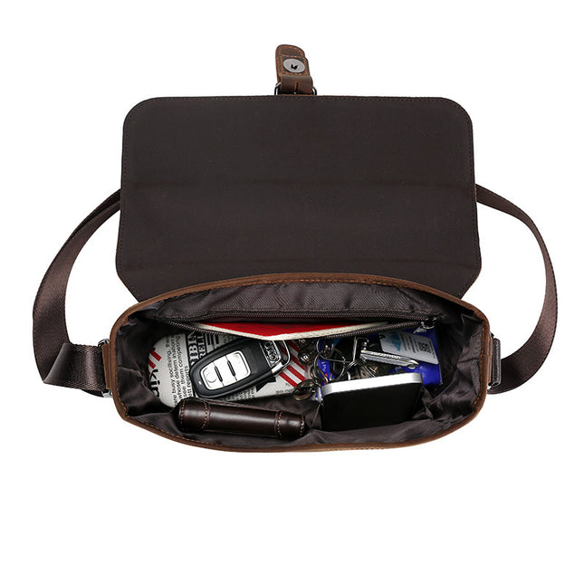 Retro Men’s Crazy Horseskin Shoulder Bag | Fashion Trend Leather Bag