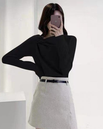 Women's Design Thickened Double-sided Dralon Slim Bottoming Shirt