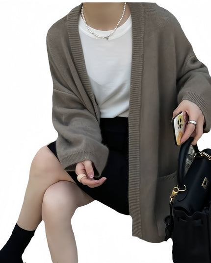 Design Pocket Knitted Cardigan Top Women's Sweater