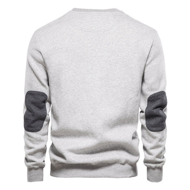 Men's Solid Color Pullover Sports Round Neck Bottoming Shirt Sweater