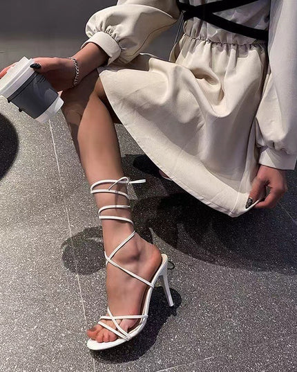 High Heel Sandals Women's Round Toe Strap Stiletto Heel