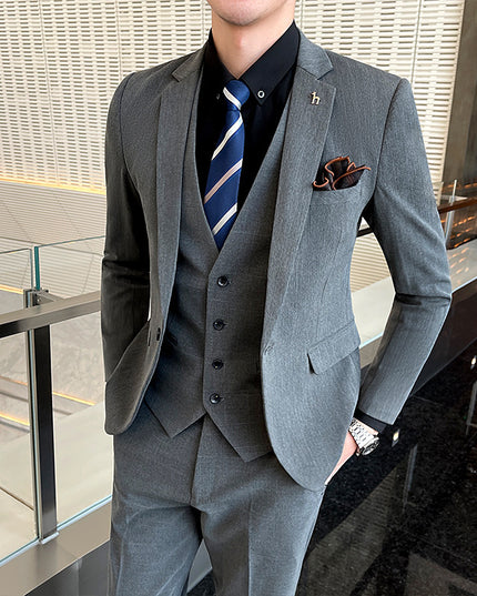 Slim Fit British Style Casual Small Suit Male Business Formal Wear