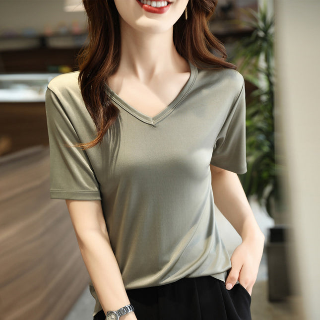 Vest Beautiful French Base Shirt Loose Satin Top