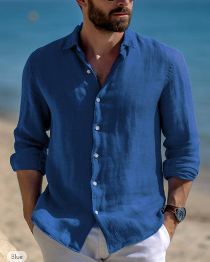 Men's Casual Solid Color Plus Size Shirt