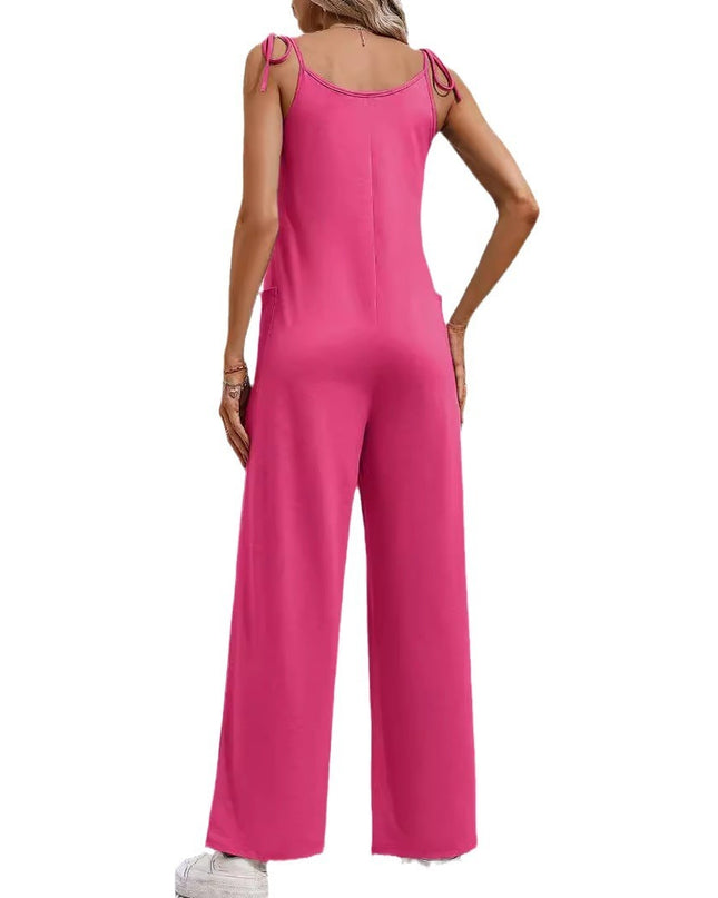 Women's Sling Straight Wide Leg Jumpsuit Trousers