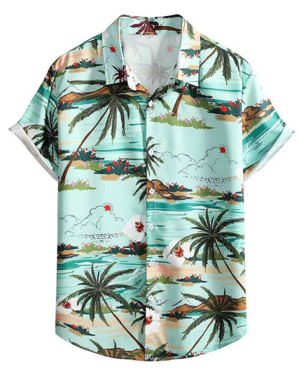 Hawaiian Men's Summer 3D Printed Short-sleeved Shirt