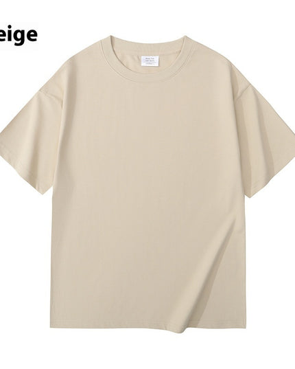 Heavy Men And Women Solid Color Young Couple T-shirt