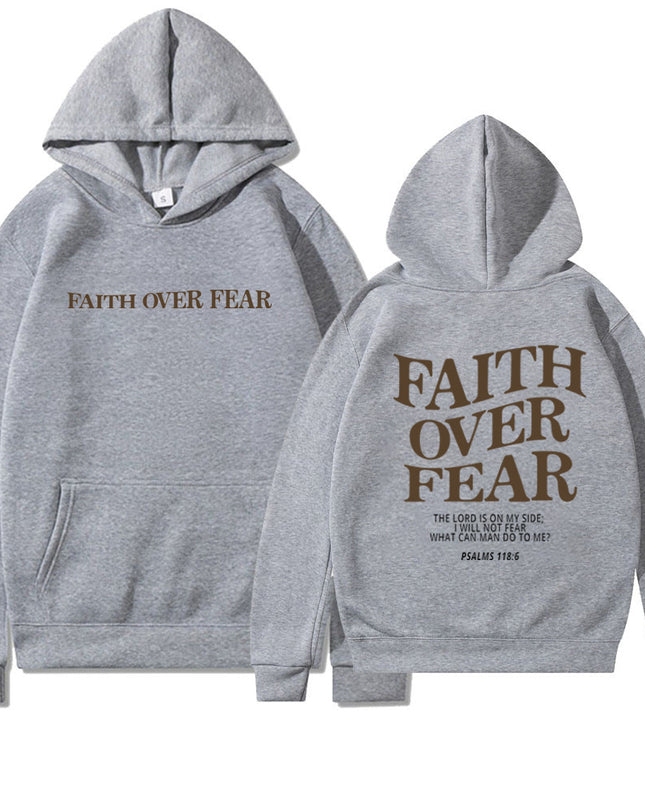 New Hoodie Faith Fear Men's And Women's Printed Sweatshirt