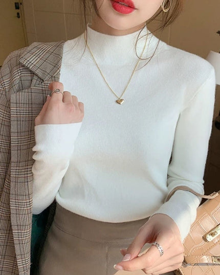 Inner Knitted Bottoming Shirt Slim Fit Slimming Long Sleeves Versatile Western Style Top