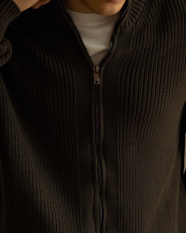 Anti-Pilling Heavy Zipper Coat Sweater Solid Color Sweater Thickened
