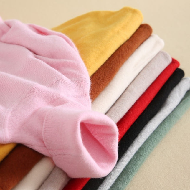 Cashmere Sweater High Lapel Knitted Pullover Bottoming Shirt
