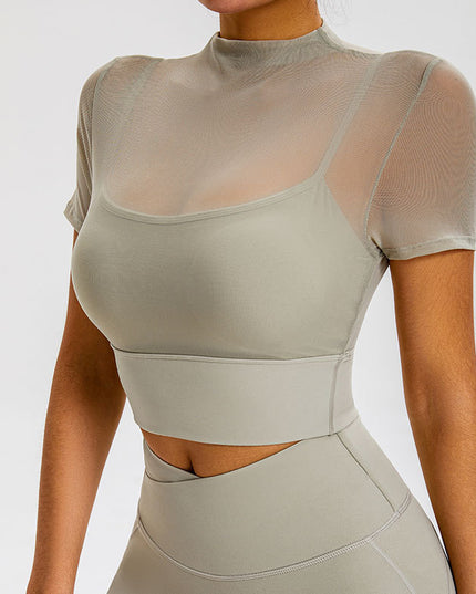 With Chest Pad One-piece Cup Temperament Sexy Sports Turtleneck Grenadine