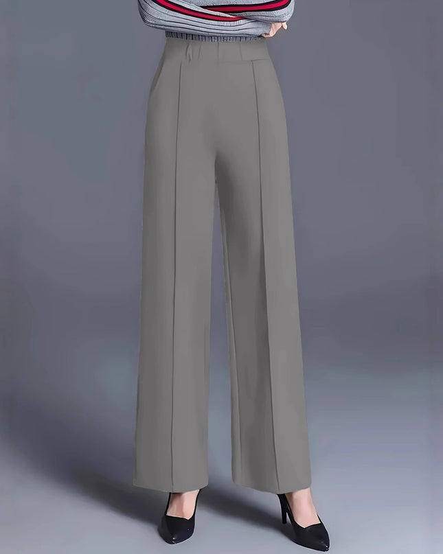 Women's Autumn And Winter Solid Color Wide Leg High Waist Loose And Slimming Casual Pants