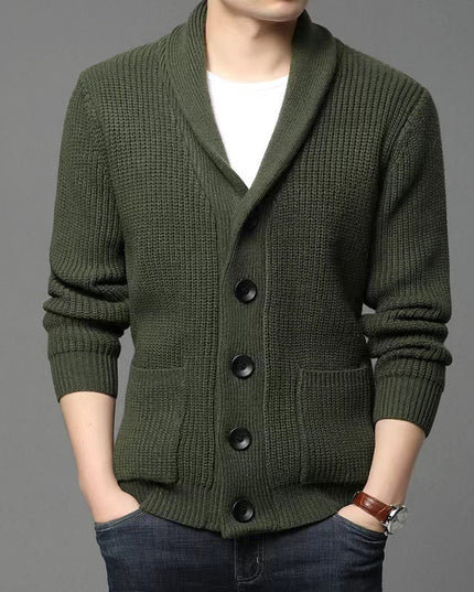 Men's Classic Lapel Cardigan Casual Sweater