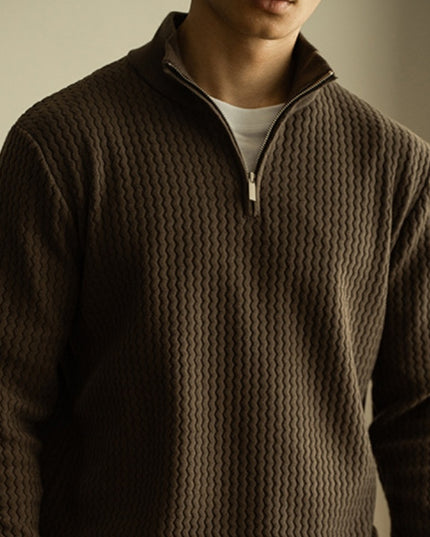 Turtleneck Zipper Sweater Men's Coat Thick Long Sleeve