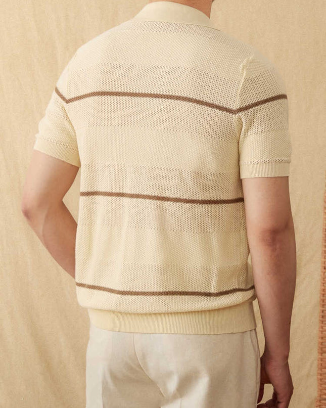 Lapel Casual Fashion Cotton Linen Short Sleeve Knitted Cardigan