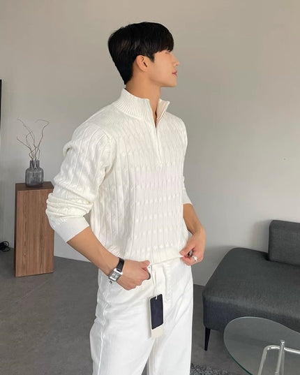 Half Turtleneck Zipper High-grade Lazy Pullover Long Sleeve Sweater