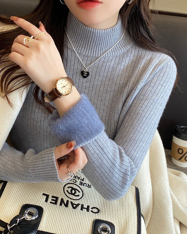 Velvet Padded Sweater Women's Autumn And Winter Knitted