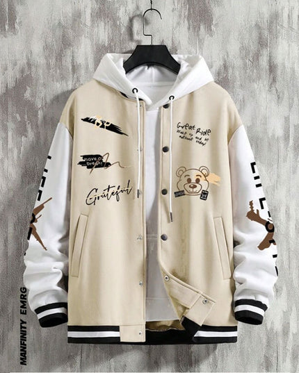 Men's Baseball Uniforms Coat American High Street Pu Baggy Casual Jacket