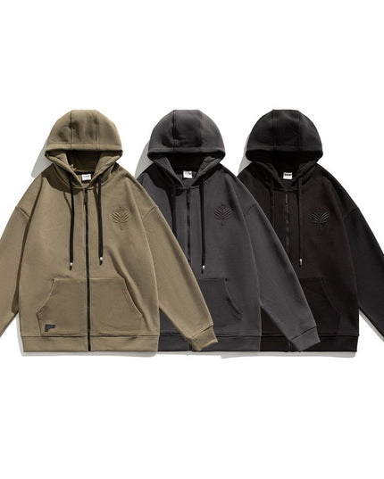 Embroidered Loose Sports Zipper Jacket