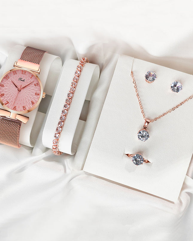 Leisure Gift Quartz Watch Five-piece Set Accessories Set