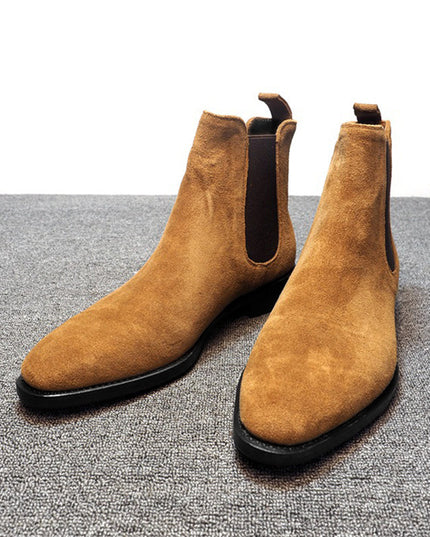 Faux Deerskin Casual Men's Boots Suede High-top Shoes