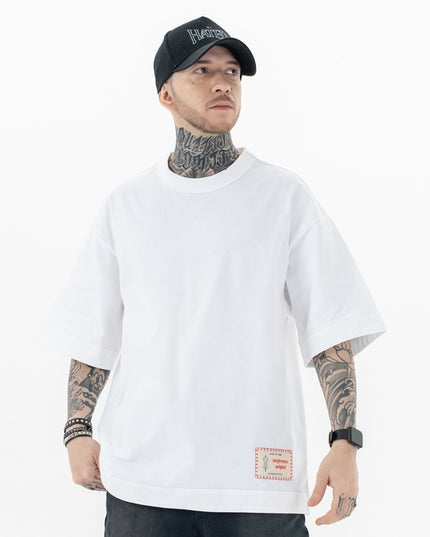 High Street Heavy Solid Color Basic T-shirt Loose