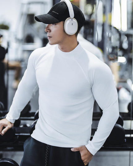 Men's Dralon Thermal Slim Fit Half-high Collar Long Sleeves Top