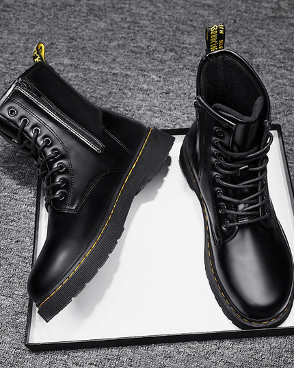 Martin Boots With Zipper Men's British Style