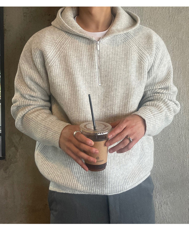 Men's High-grade Half-zip Hooded Sweater