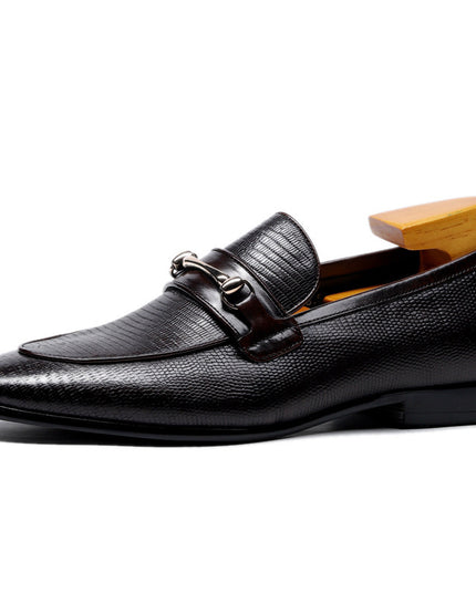 Cowhide Snake Pattern Men's Business Casual