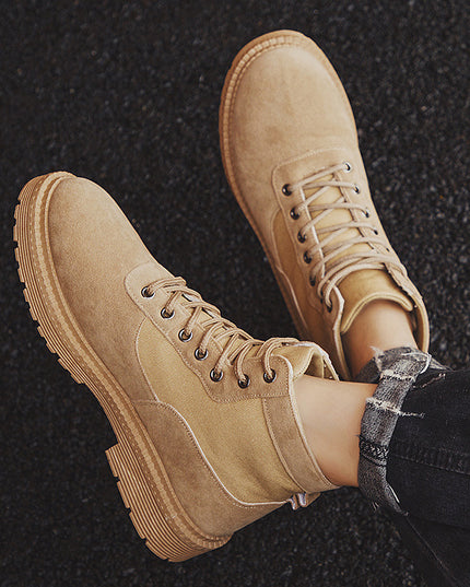 Men's Martin Boots All-match Tooling Trendy Shoes British Style High Top