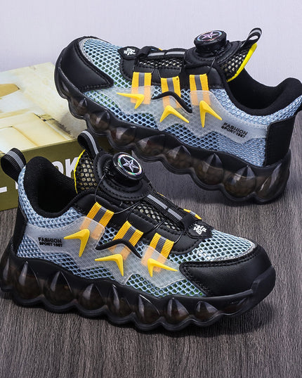 Boys' Hollow Mesh Surface Breathable Leisure Sports Soft Bottom Running Shoes