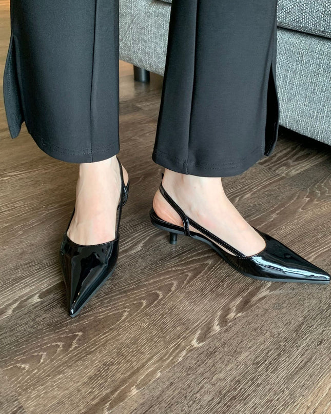 Closed Toe Sandals Women's Stiletto Heel Pointed Toe Low-cut Shoes